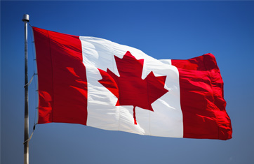 Floating Canadian flag