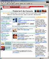 Le nouveau site Web du Parlement du Canada © Chambre des communes