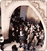 A media scrum in the House of Commons Foyer © House of Commons