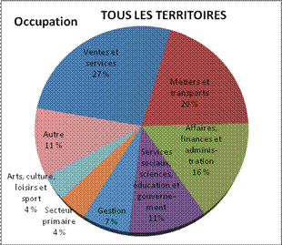 diagramme d'emploi autochtone par occupation