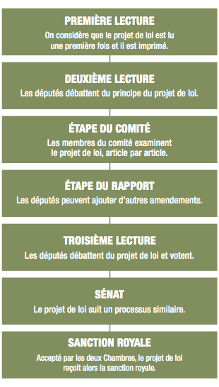 Graphique du processus législatif